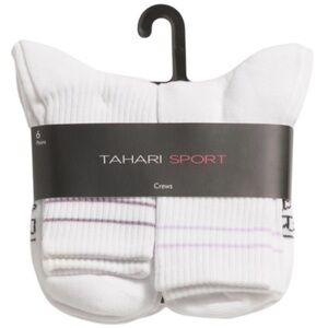 Tahari 6pk. Varsity Stripe Crew Socks (NWT) (Shoe Size: 4-10)